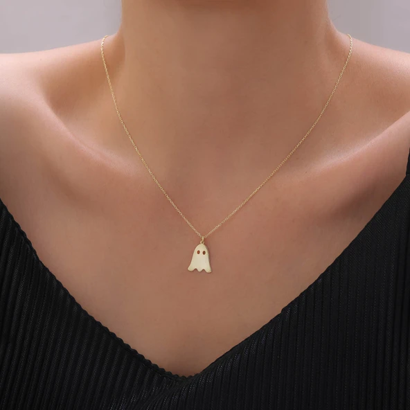 925 Ayar Gümüş Ghosting Hayalet Figürü Kolye - Resim 2