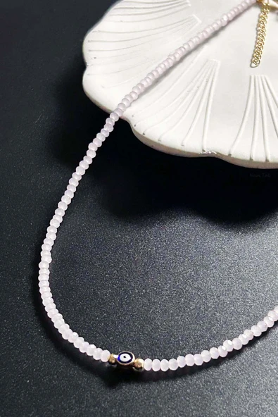 Nazar Boncuklu, Pembe Taşlı Kolye 428 - 3