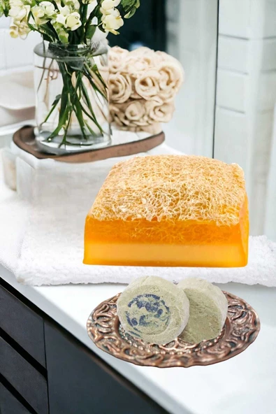 2'li Tüm Cilt Tipleri Yüz Bakım Peeling Kabak Lifli Keçi Sütü Limon Sabun Leke Akne Ruşur Taşı - 4