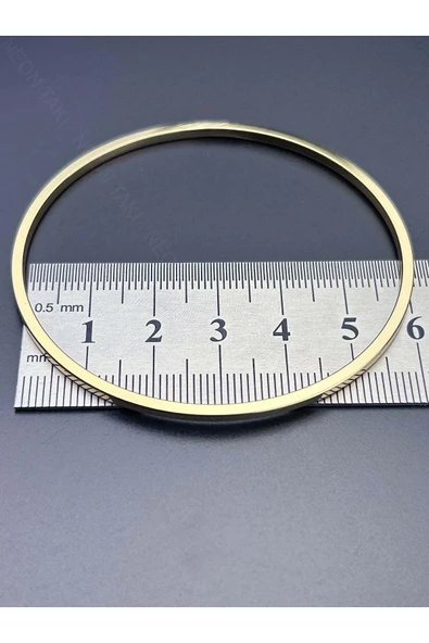 Ajda Bilezik, 3adet, Paslanmaz Çelik Charm Taşıyıcı Bileklik 163, Çap 60mm, Altın Renk - 4