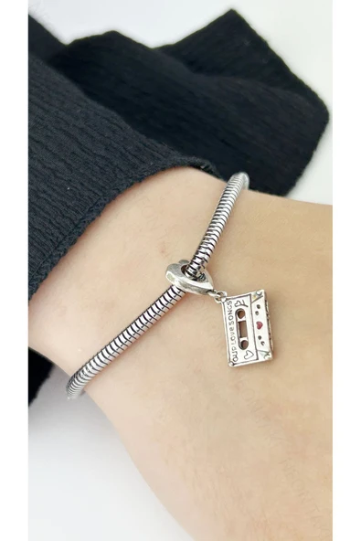 Charm, Kararmayan, Kaset ve Bizim Aşk Şarkılarımız, BİLEKLİK DAHİL DEĞİL, Gümüş Renk, Model26 - Resim 3