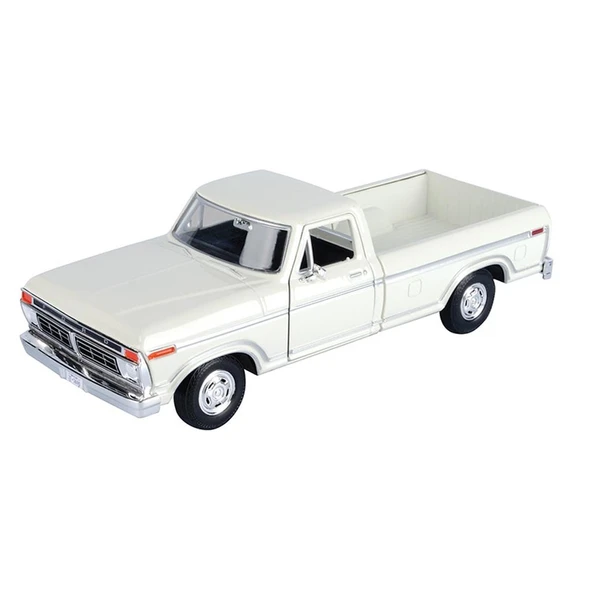 Motormax 1977 Ford F-150 Custom Pickup Beyaz 1/24 Model Araba ürün görseli 1