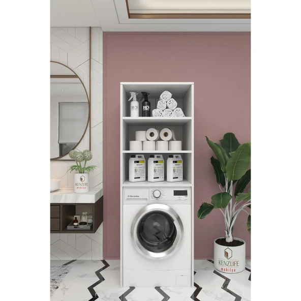 Kenzlife membran çamaşır-kurutma-bulaşık makinesi dolabı mahidevran krmbyz düz 180*70*60 mebran kapak mdf gövde - Resim 2