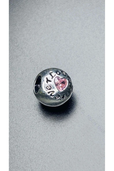 Charm, Zirkon Taşlı, Kararmayan, Küre, Kalp, Sonsuza Kadar Aşk, BİLEKLİK DAHİL DEĞİL, Gümüş Renk ürün görseli 1