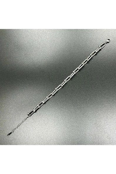 Bileklik, Kararmayan Paslanmaz Çelik, Gümüş Renk, Model378 - Resim 3