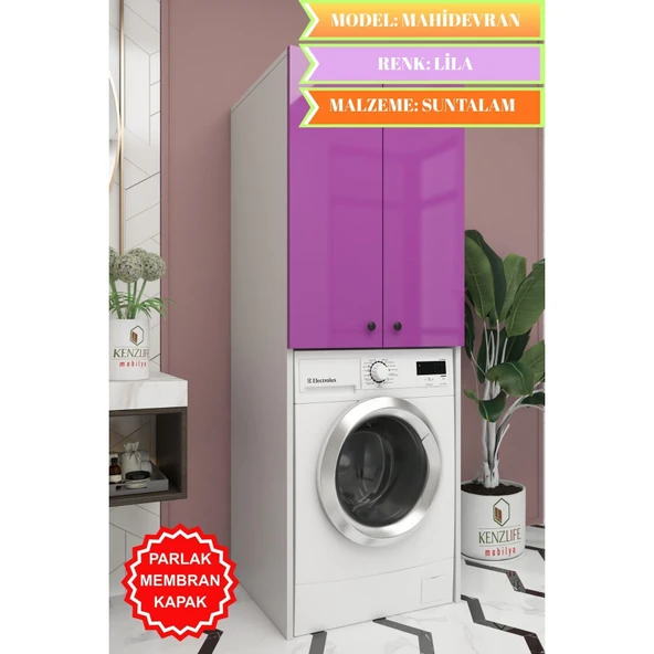 Kenzlife membran çamaşır-kurutma-bulaşık makinesi dolabı mahidevran llabyz düz 180*70*60 mebran kapak suntalam gövde ürün görseli