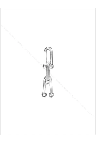 Küpe, Kararmayan Paslanmaz Çelik, Sallantılı, Gümüş Renk, Model6 - Resim 3