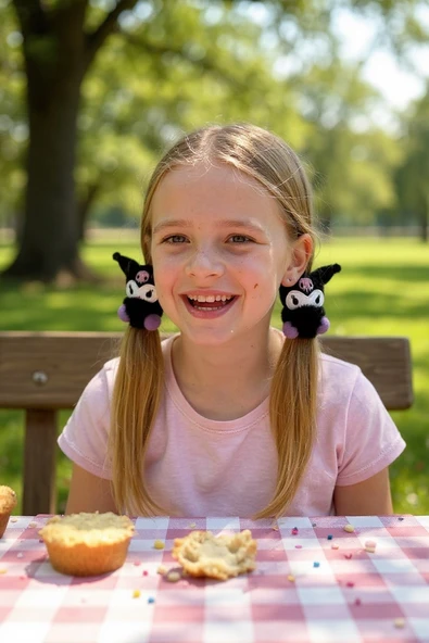 Kuromi Kız Çocuk Lastikli Toka 2li - Resim 3