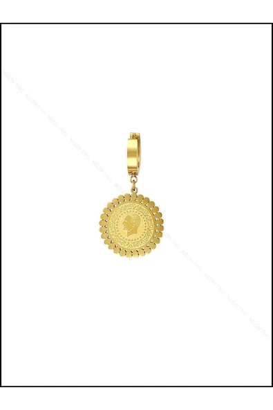 Küpe, Kararmayan Paslanmaz Çelik, Ata Model Reşatlı, Altın Renk, Model220 - Resim 3