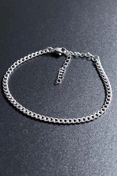 Bileklik Erkek, Kararmayan Paslanmaz Çelik, Gümüş Renk, Model497 - Resim 3