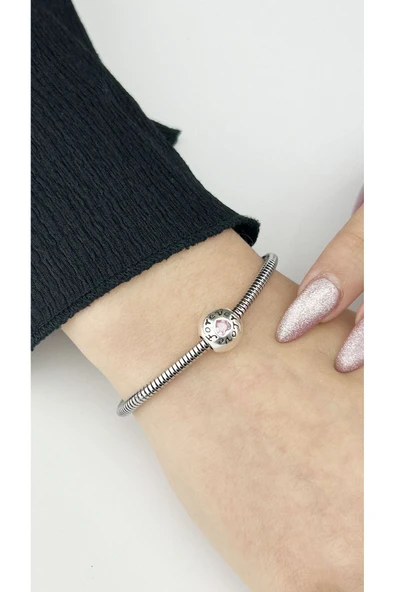 Charm, Zirkon Taşlı, Kararmayan, Küre, Kalp, Sonsuza Kadar Aşk, BİLEKLİK DAHİL DEĞİL, Gümüş Renk - Resim 4