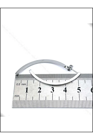 Çift Çapraz Sallantılı Model, Paslanmaz Çelik Küpe 567, Gümüş Renk - 4