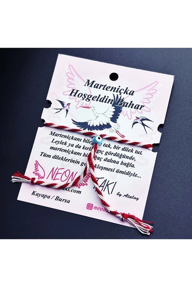 Marteniçka Bileklik, İp, Boncuk Turkuaz Renk, Kırmızı Renk, Model3 - Resim 2