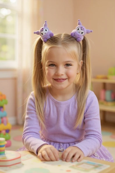 Kuromi Kız Çocuk Lastikli Toka 2li - Resim 7