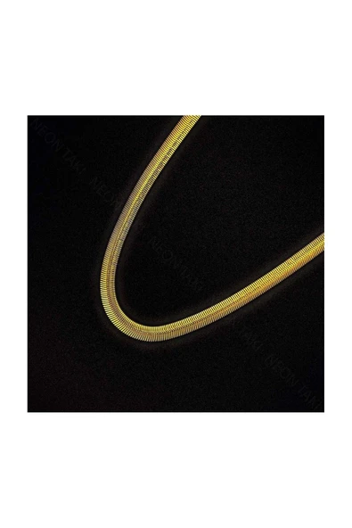 Kolye, Kararmayan Paslanmaz Çelik, Kalın İtalyan Zinciri, Altın Renk, Model160 - Resim 3