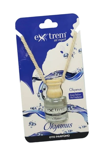 extremm Oto Parfümü Okyanus & Ahşap Asma Koku 4 Hafta Kalıcı Ferah Koku 8 ml