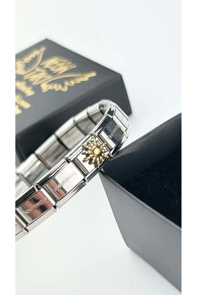 Charm, İtalyan Bileklik için, Kararmayan, Güneş Detaylı, BİLEKLİK DAHİL DEĞİL, Gümüş Renk, Model28 - Resim 2