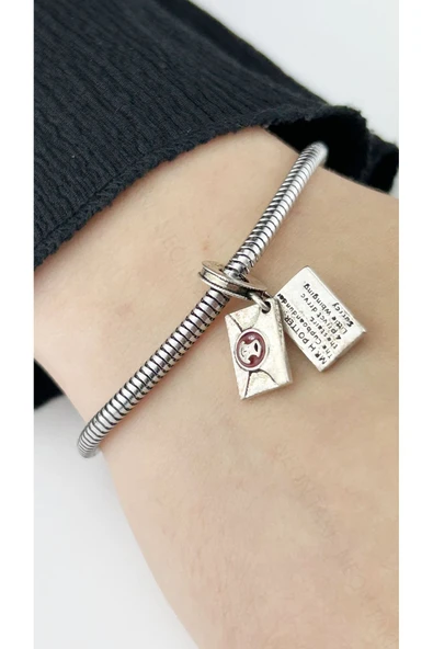 Charm, Kararmayan Çelik, Kabul Mektubu Detaylı (BİLEKLİK DAHİL DEĞİLDİR!!), Gümüş Renk, Model9 - Resim 3