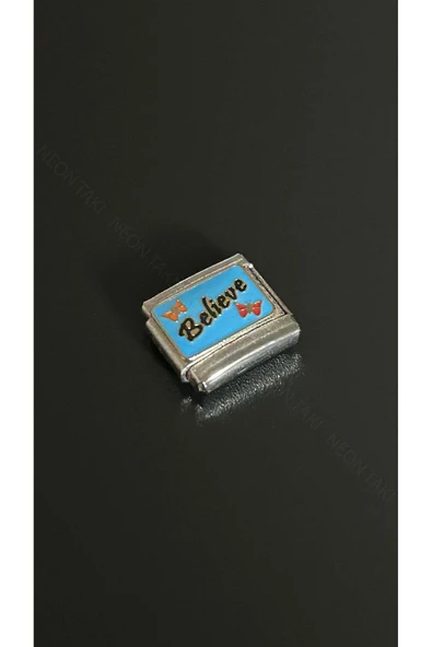 Charm, İtalyan Bileklik için, Kararmayan , İnanmak Yazan, BİLEKLİK DAHİL DEĞİL, Gümüş Renk, Model4 ürün görseli 1