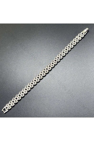 Zirkon Taş , Kordon Model, Platinyum Kaplama Xuping Bileklik 422, Gümüş Renk - 3