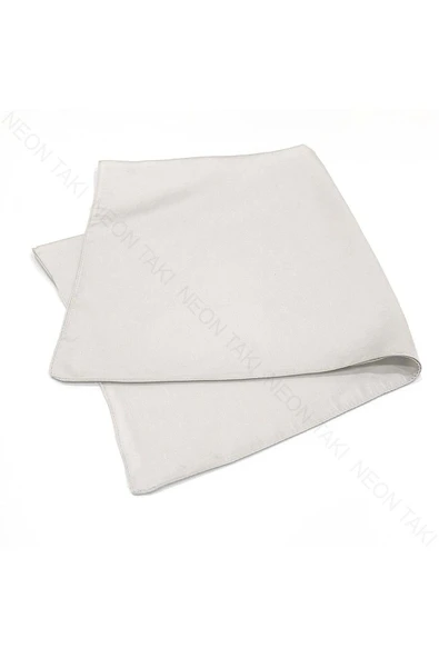 Açık Gri Renk, Fular 11, 57cmx57cm - 8