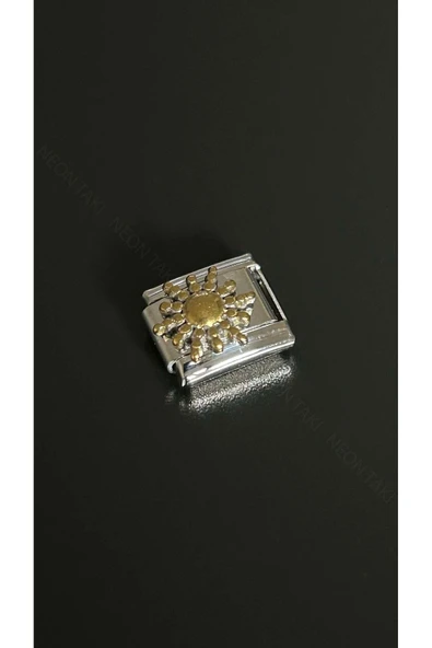 Charm, İtalyan Bileklik için, Kararmayan, Güneş Detaylı, BİLEKLİK DAHİL DEĞİL, Gümüş Renk, Model28 - Resim 3