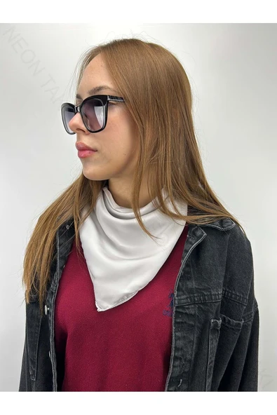 Açık Gri Renk, Fular 11, 57cmx57cm - 1