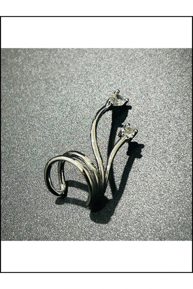 Küpe, Zirkon Taşlı, Kararmayan Çelik, Kıkırdak bölgesi, , Gümüş Renk, Model433 - Resim 4