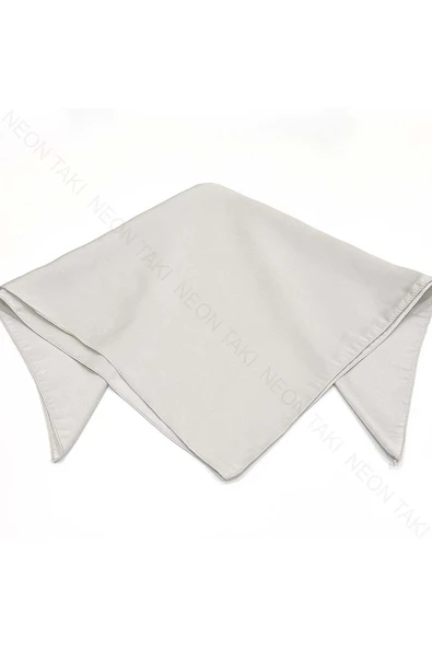 Açık Gri Renk, Fular 11, 57cmx57cm - 4