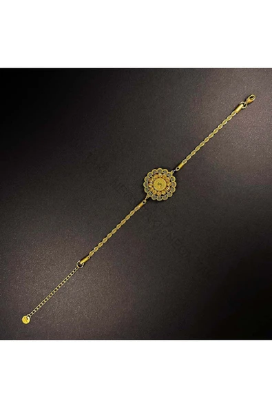 Bileklik, Kararmayan Paslanmaz Çelik, Ata Model, Reşatlı, Dorika Detaylı, Altın Renk, Model8 - Resim 3