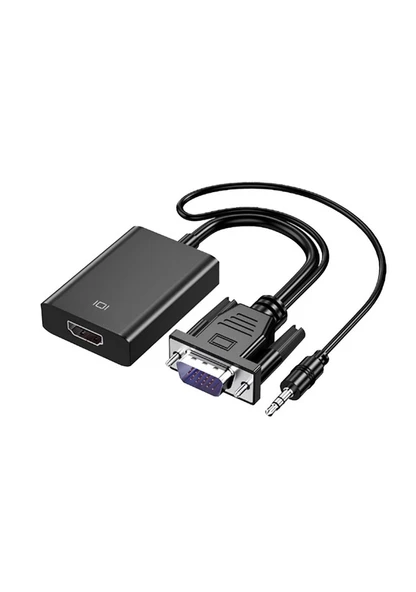 Vga to Hdmı Full Hd 1080p/60Hz Dönüştürücü Kablo 50 Cm Görüntü Ve Ses Çevirici + Audio Aux Ses Kablo ürün görseli 1