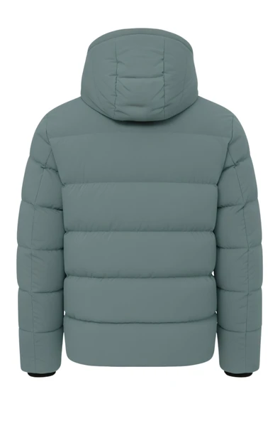 Erkek Su Yeşili Erkek Outdoor Su Geçirmez Kapüşonlu Kışlık Kaban – Rüzgar ve Yağmura Dayanıklı  Mont&Kaban - 4