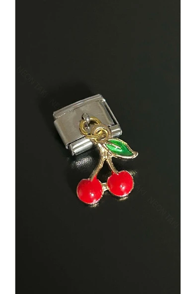 Charm, İtalyan Bileklik için, Kararmayan, Kiraz Detaylı, BİLEKLİK DAHİL DEĞİL, Gümüş Renk, Model30 ürün görseli 1