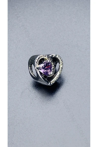 Charm, Zirkon Taşlı, Kararmayan, Kalp, Sonsuz Aşk, BİLEKLİK DAHİL DEĞİL, Gümüş Renk, Model15 ürün görseli 1