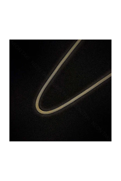 Kolye, Kararmayan Paslanmaz Çelik, Hasır Boru Model, Altın Renk, Model40 - Resim 3