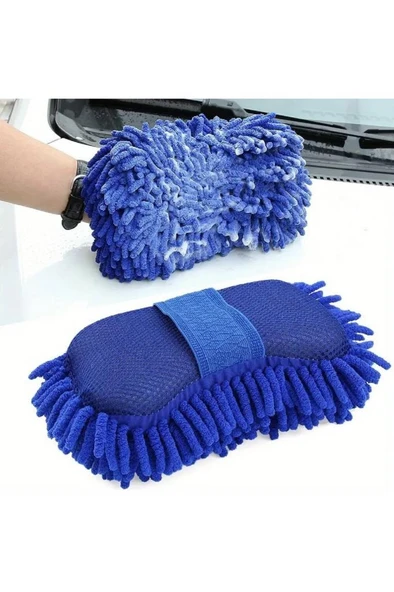 Çizmez Mikrofiber Araç Yıkama Eldiveni Oto Motorsiklet Bakım Süngeri Araba Temizleme Bezi Mop Havlu - 7