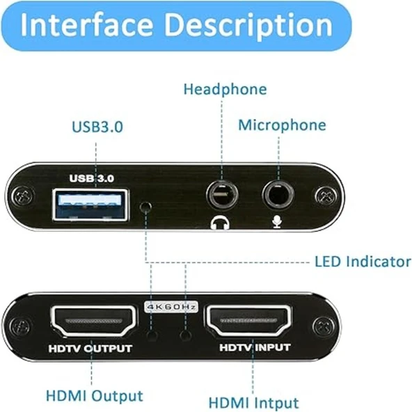 Anunnaki AN4130 HDMI 4k UHD 30HZ Video Capture Cihazı Gamer Yayın ve Kayıt Uyumlu - 4