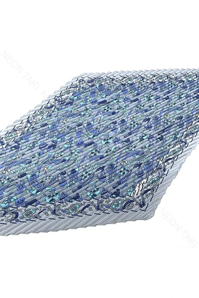 Çok Renkli, Piliseli (KATLAMALI), Fular 19, Piliseli Ölçü 48cmx48cm - 3