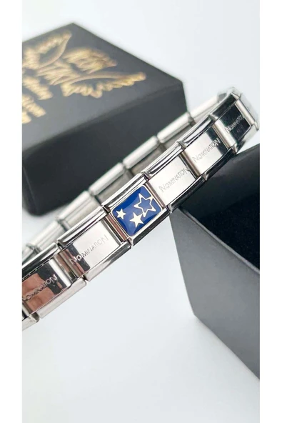 Charm, İtalyan Bileklik için, Kararmayan, Yıldız Detaylı, BİLEKLİK DAHİL DEĞİL, Gümüş Renk, Model9 - Resim 2