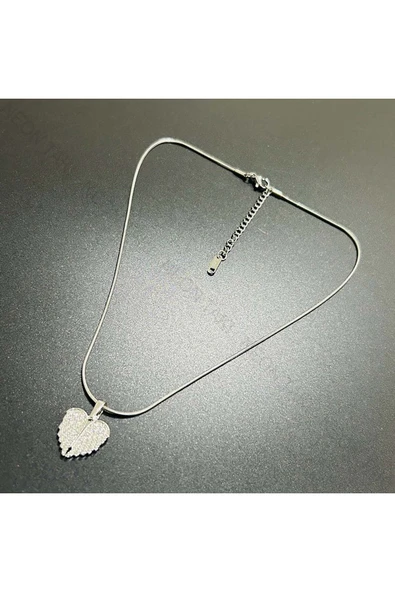 Zirkon Taşlı, Kanatlı, Açılır Kapanır, Paslanmaz Çelik Kolye 255, Gümüş Renk - 4