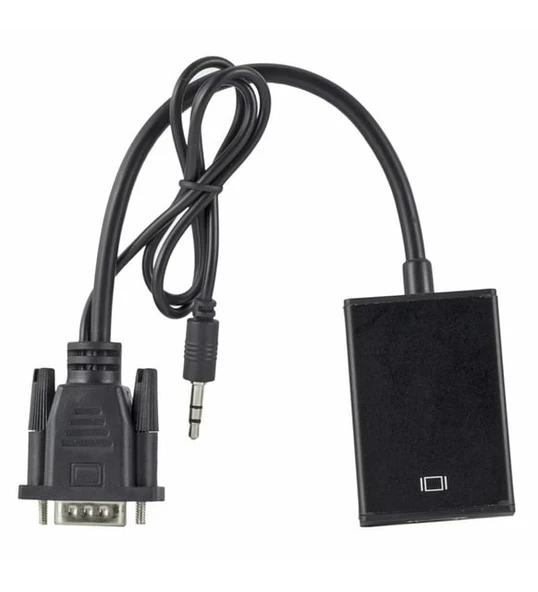 Vga to Hdmı Full Hd 1080p/60Hz Dönüştürücü Kablo 50 Cm Görüntü Ve Ses Çevirici + Audio Aux Ses Kablo - Resim 6