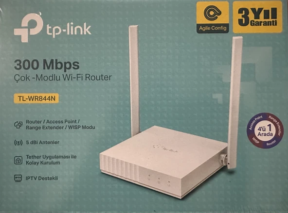 TP-LINK TL-WR844N 300Mbps Çok-Modlu Wi-Fi Router (Uzak Kurulum Ücrete Dahildir) ürün görseli