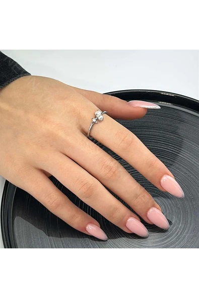 Yüzük, Zirkon Taşlı, Kararmayan Paslanmaz, Mineli İnci, Ölçü Ayarlanabilir, Gümüş Renk, Model132 ürün görseli 1