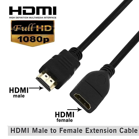 Anunnaki 30 cm HDMI Erkek - Dişi Uzatma Kablosu TV HDMI Kablo Uzatıcı ürün görseli 1