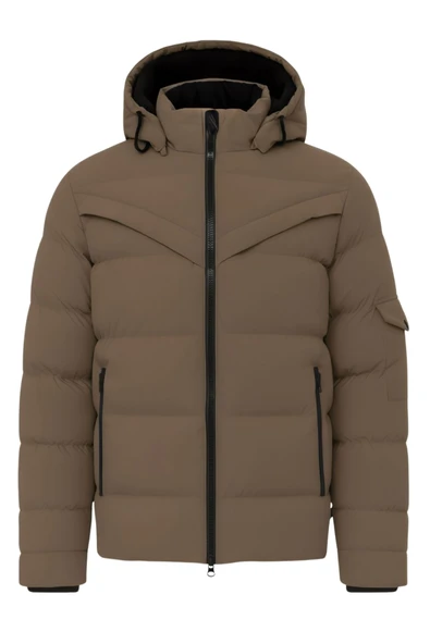 Erkek Kahverengi Erkek Outdoor Su Geçirmez Kapüşonlu Kışlık Kaban – Rüzgar ve Yağmura Dayanıklı  Mont&Kaban ürün görseli