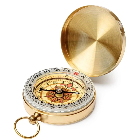 Yuvarlak Sarı Metal Kasa Su Geçirmez Fosforlu Dayanıklı Pusula G50 ürün görseli 1