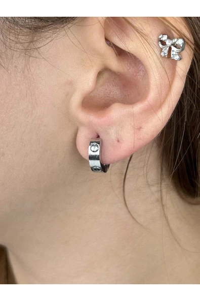 Küpe, Kararmayan Paslanmaz Çelik, Gümüş Renk, Model219 ürün görseli 1