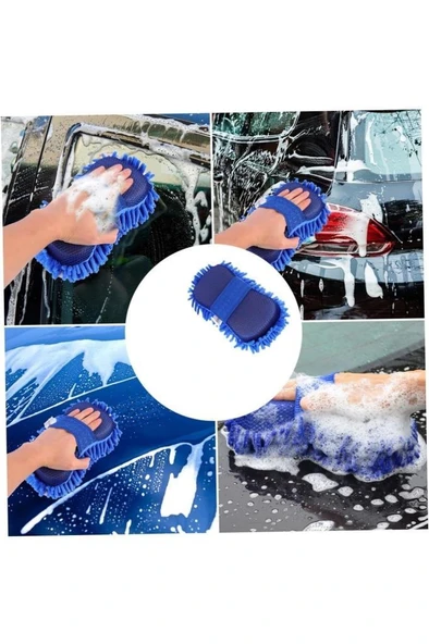 Çizmez Mikrofiber Araç Yıkama Eldiveni Oto Motorsiklet Bakım Süngeri Araba Temizleme Bezi Mop Havlu - 8