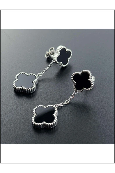 Küpe, Kararmayan Paslanmaz Çelik, İkili, Gümüş Renk, Model439 - Resim 3