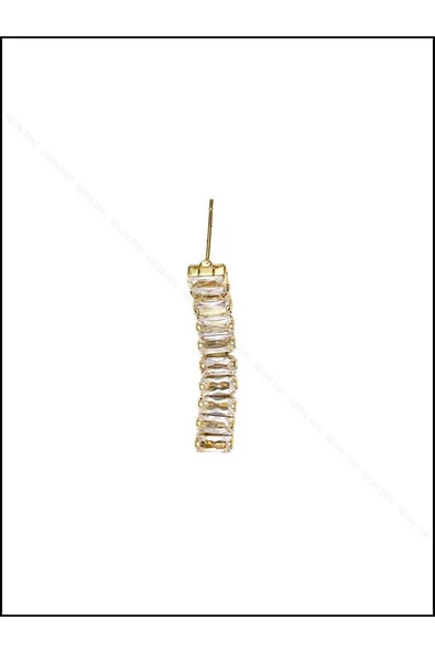 Küpe, Zirkon Taşlı, Kararmayan Paslanmaz Çelik, Su yolu, Altın Renk, Model29 - Resim 3